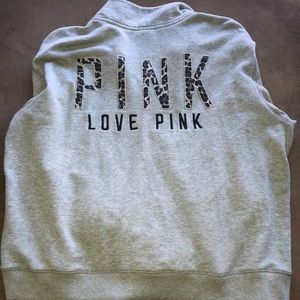 Gray PINK Quarter Zip